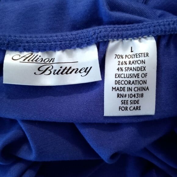 ALLISON BRITTANY BLUE MAXI DRESS SZ.L EUC - Picture 8 of 9